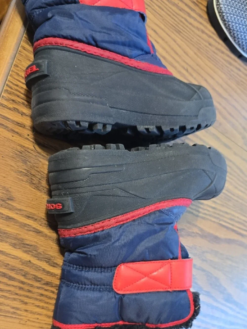 Sorel Kids Navy and Red  Snow Commander Boots